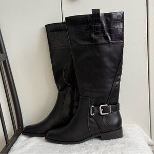 St. John's Bay Black Tall Boots with Buckle
